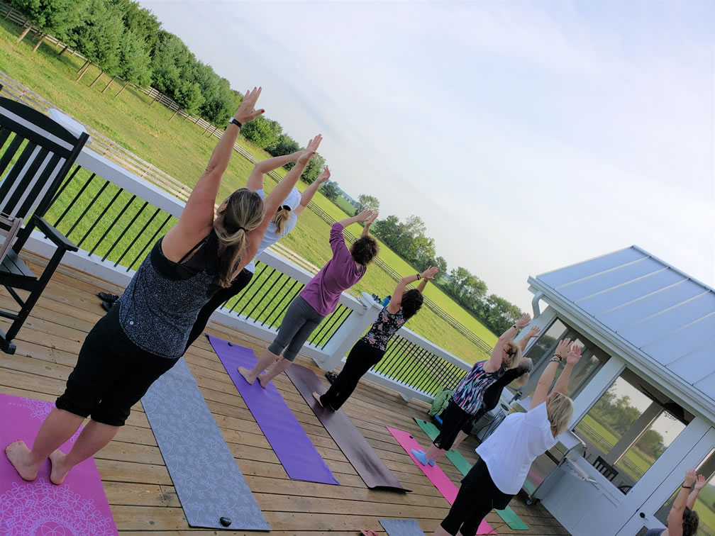 Yoga at the retreat